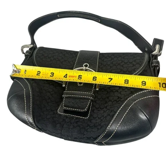 Coach 6818 SMALL Vintage Soho Black Leather and Signature C Canvas Shoulder Bag - Picture 6 of 16